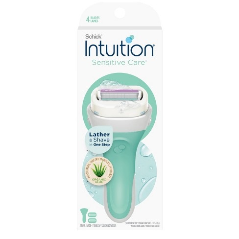 Schick, Intuition, Sensitive Care Organic Aloe 1 Razor & 2 Cartridge 